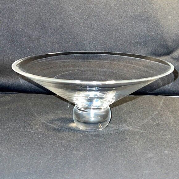 Mid-Century Modern Crystal Footed Bowl / Pedestal – 7 inch dia - Picture 3 of 4